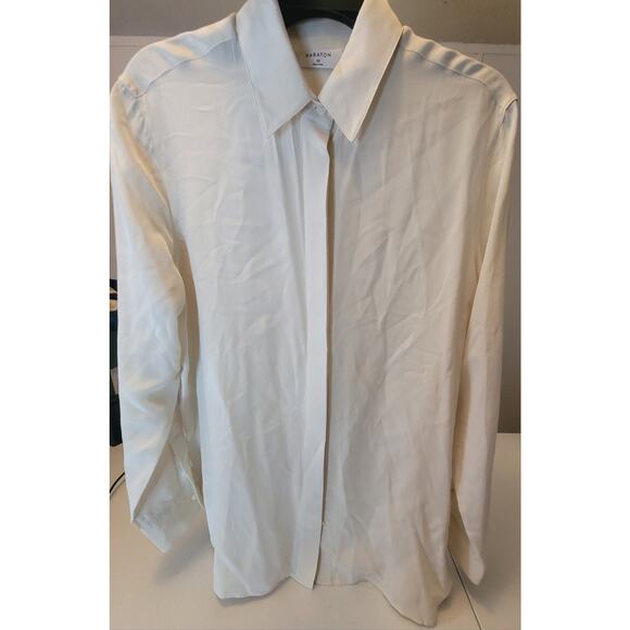 Babaton Womens XS Academy Silk Blouse Button Up Minimalist Sleek Office Classic - Picture 4 of 16